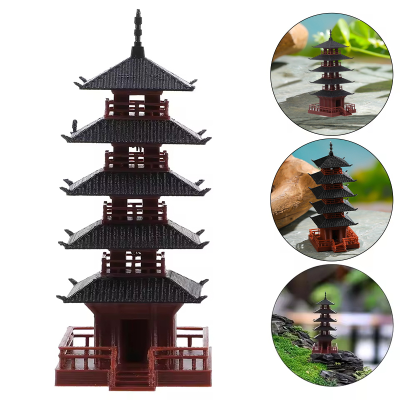 Patung Pagoda Mini Model Bangu - Aquarium Moss ulasan dan harga
