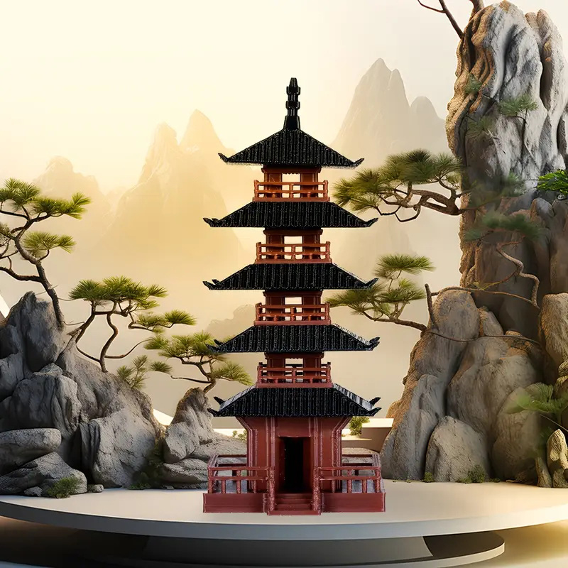 Patung Pagoda Mini Model Bangu - Aquarium Moss ulasan dan harga