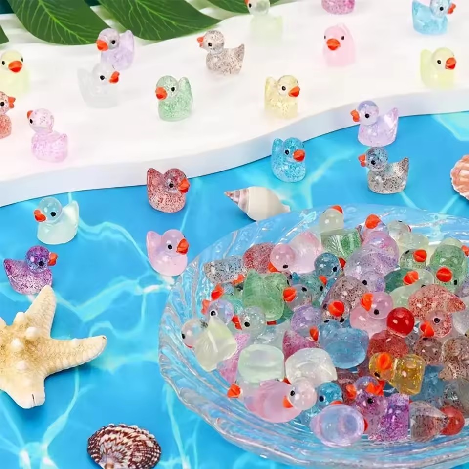 ~ Miniatur bebek resin dengan  - Plant Aquarium Pot ulasan dan harga